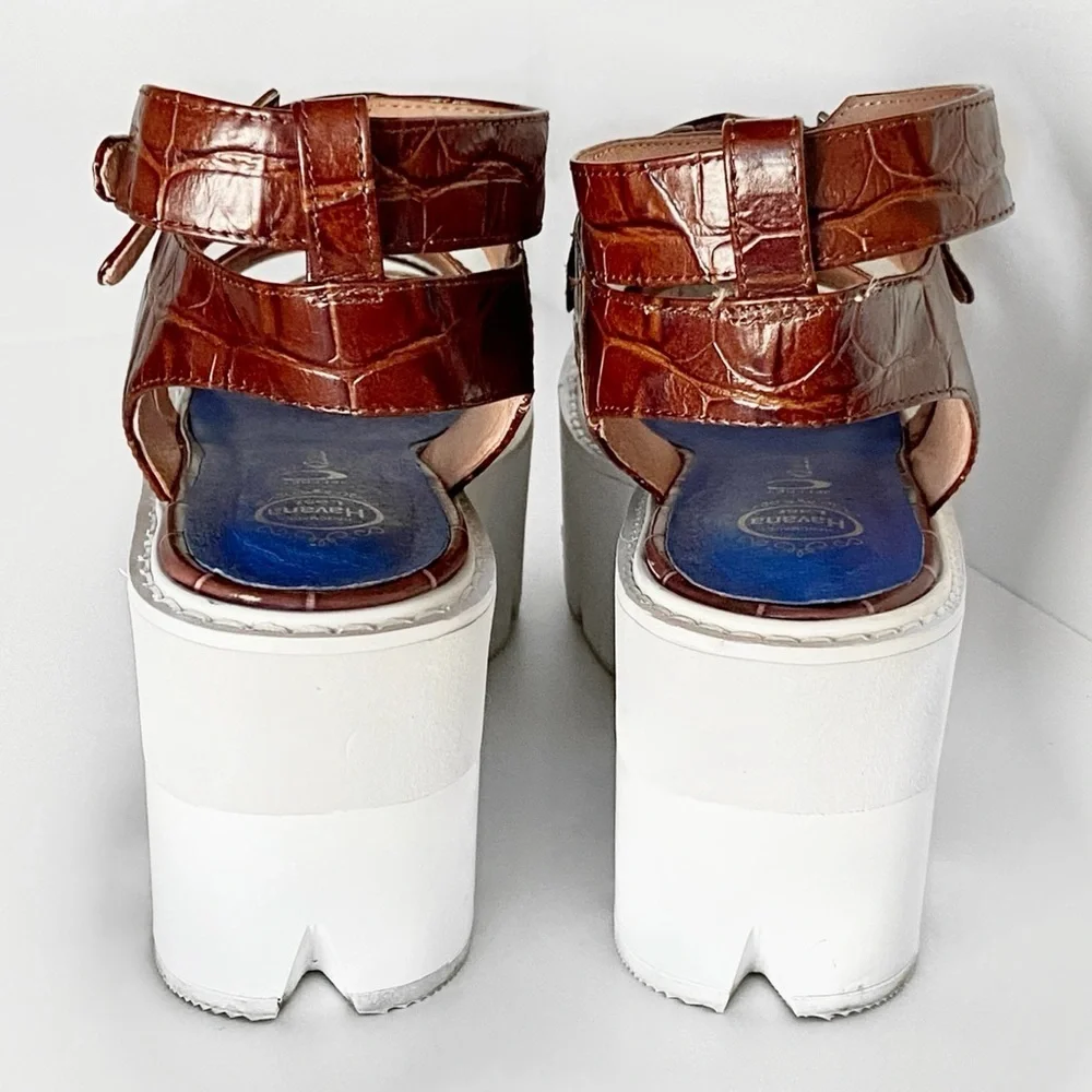 JEFFREY CAMPBELL Weymouth Brown Havana Platform Gladiator Sandals